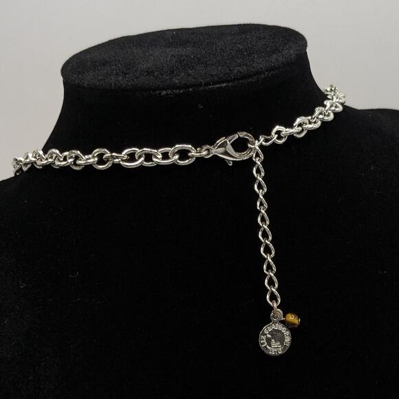 Liz Claiborne Silver Tone Shiny Mirrored Bubble Adjustable Choker Necklace - Picture 3 of 9